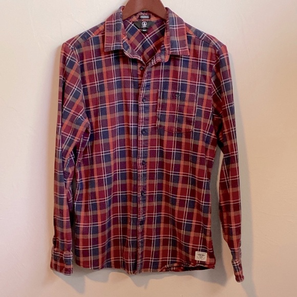 Volcom Men’s Flannel Shirt Medium - Picture 1 of 7